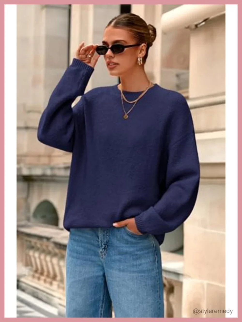 Women's Fuzzy Oversized Chunky Sweater Long Sleeve Crew Neck Pullover